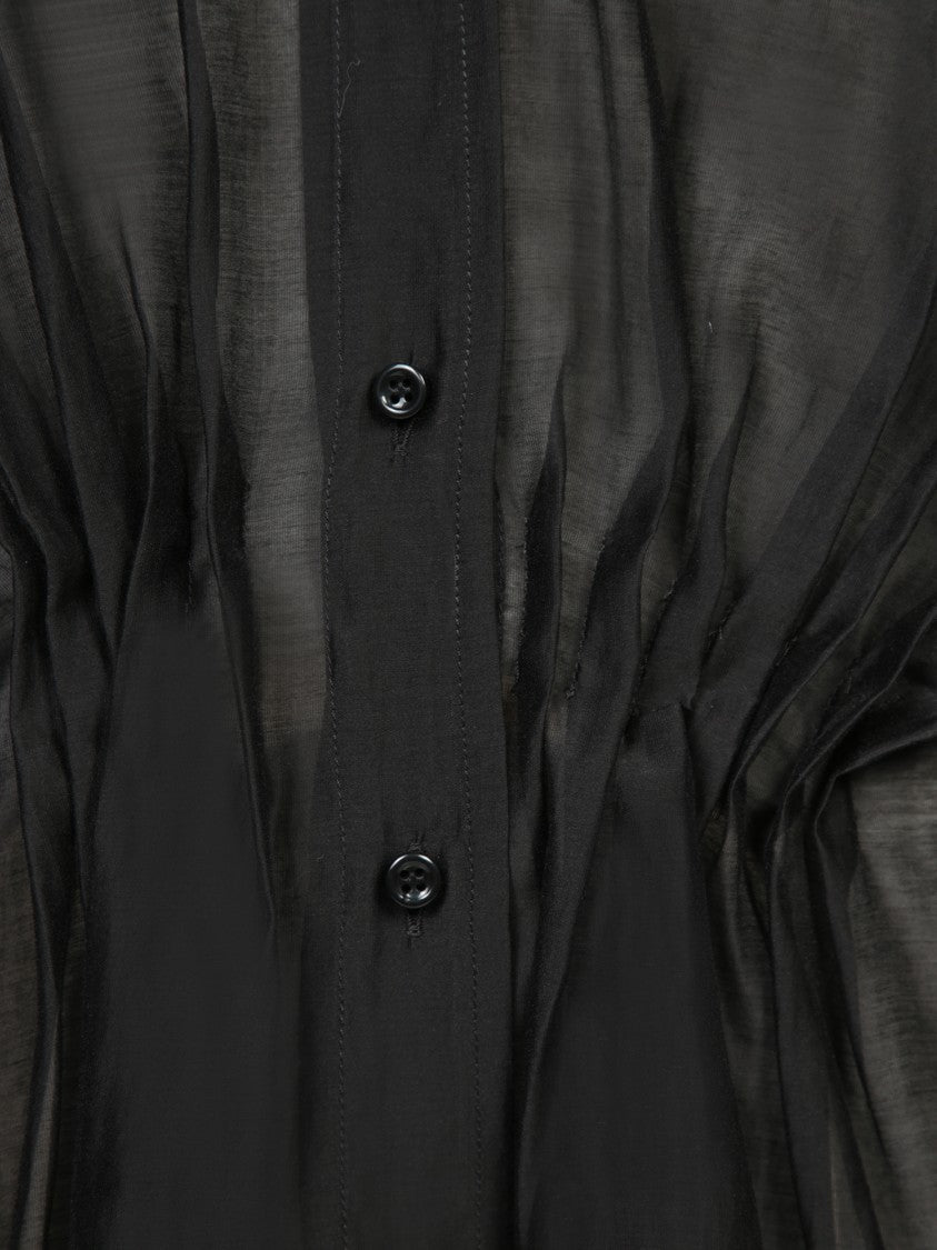 Blanca Vita Lightweight Cotton Muslin Black Shirt