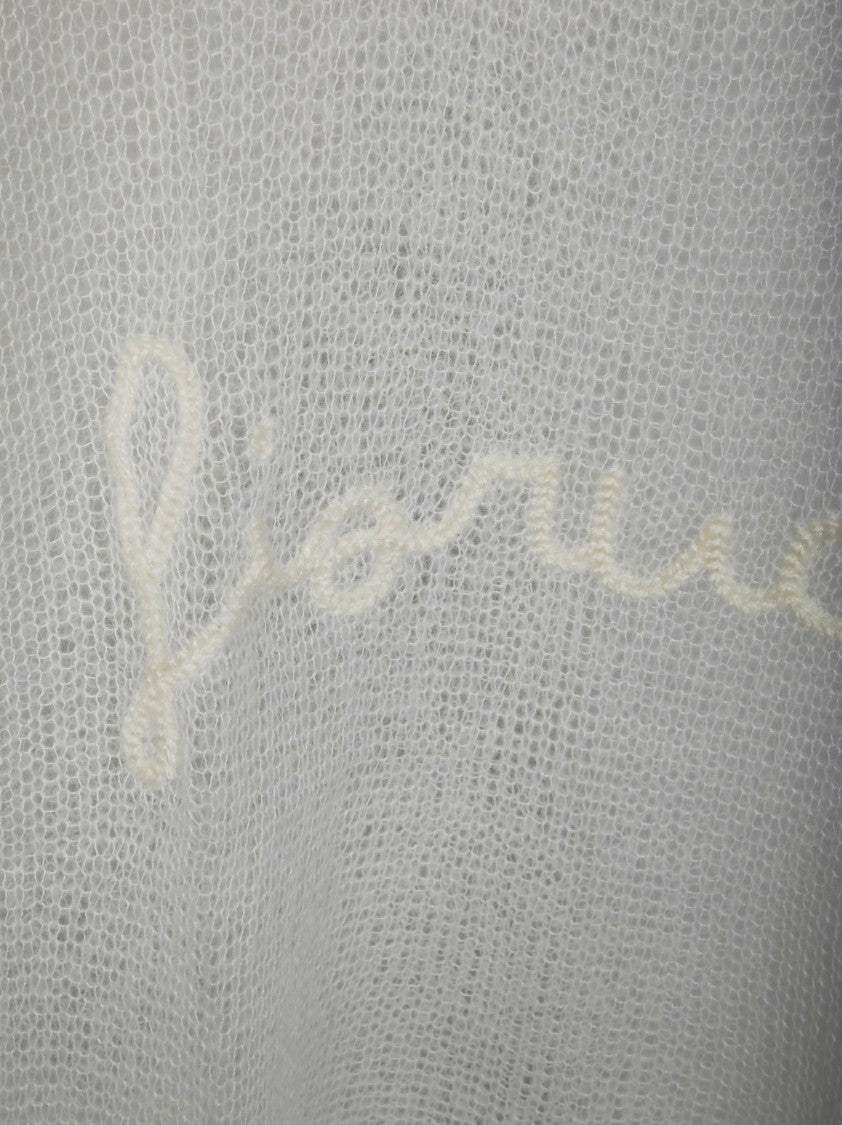 Fiorucci Lightweight Semi-Sheer Knit Sweater With Subtle Script Detail