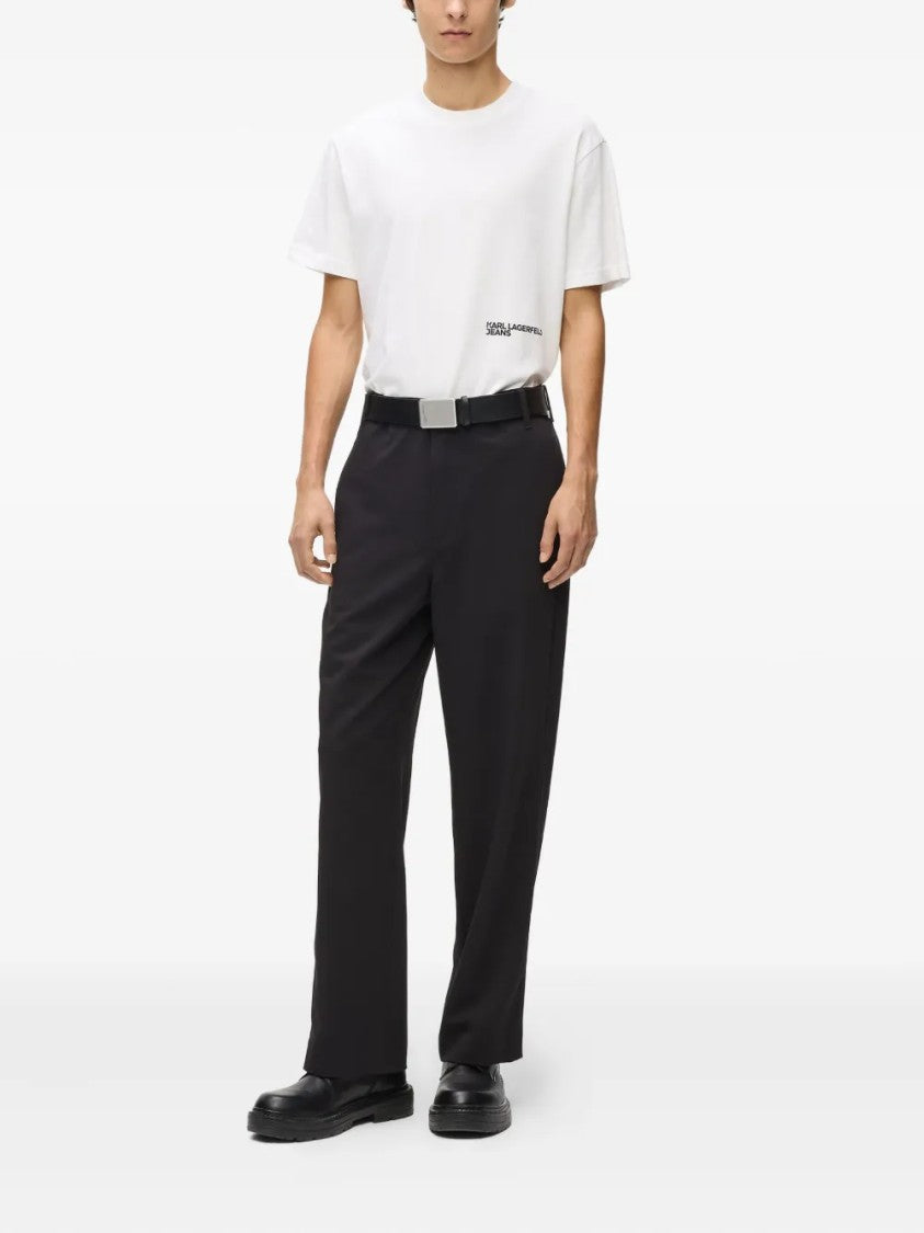 Karl Lagerfeld Straight-Leg Black Pants With Minimalist Design