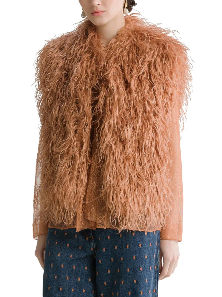Forte Forte Eco Mongolia Orange Faux Fur Vest