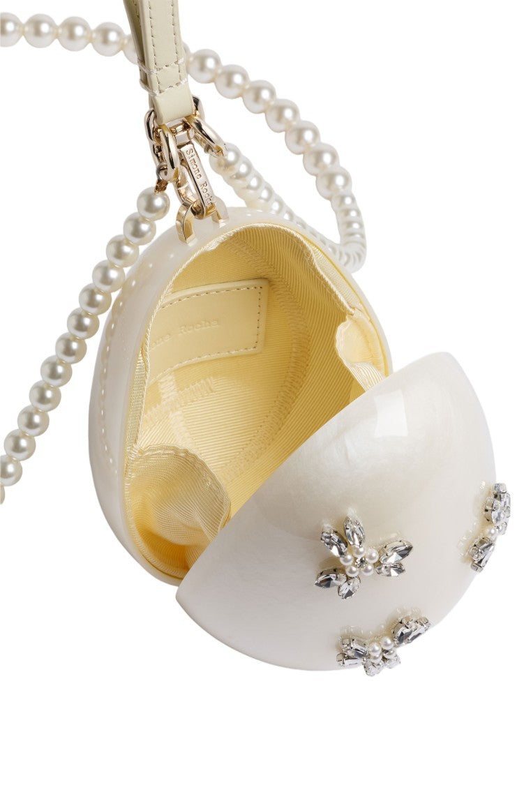 Simone Rocha Ivory Pearl Crossbody Micro Egg Bag