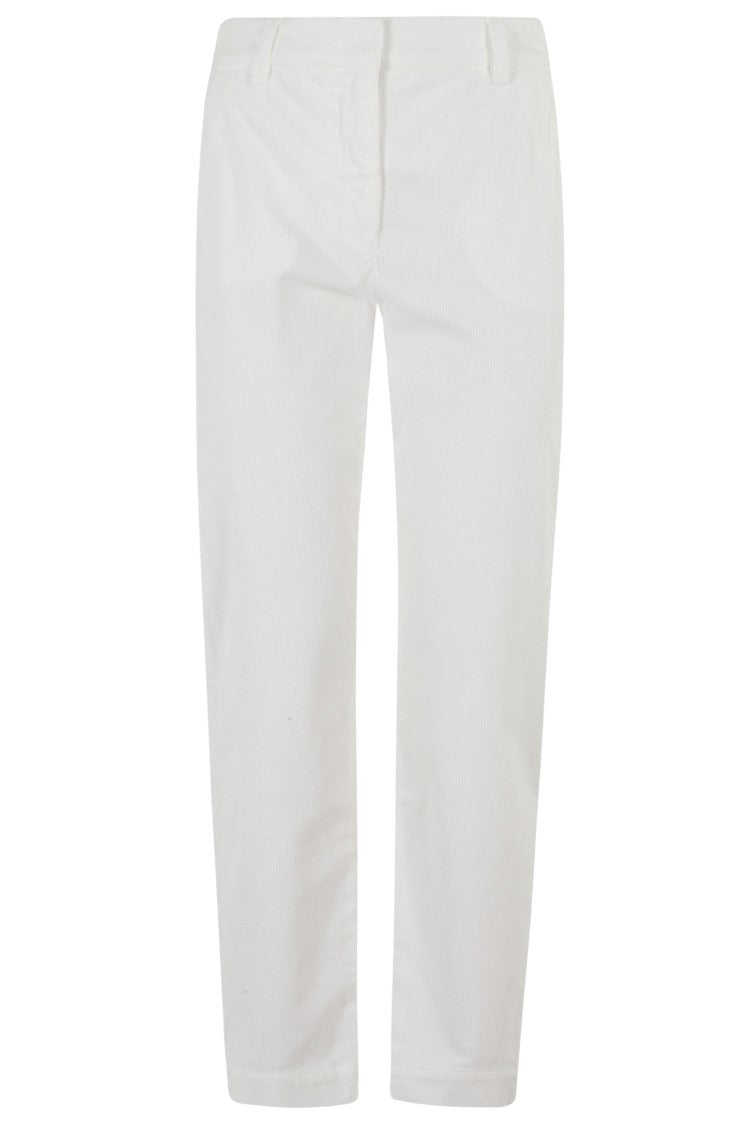 Eleventy Ribbed Tailored Trousers With Angled Pockets