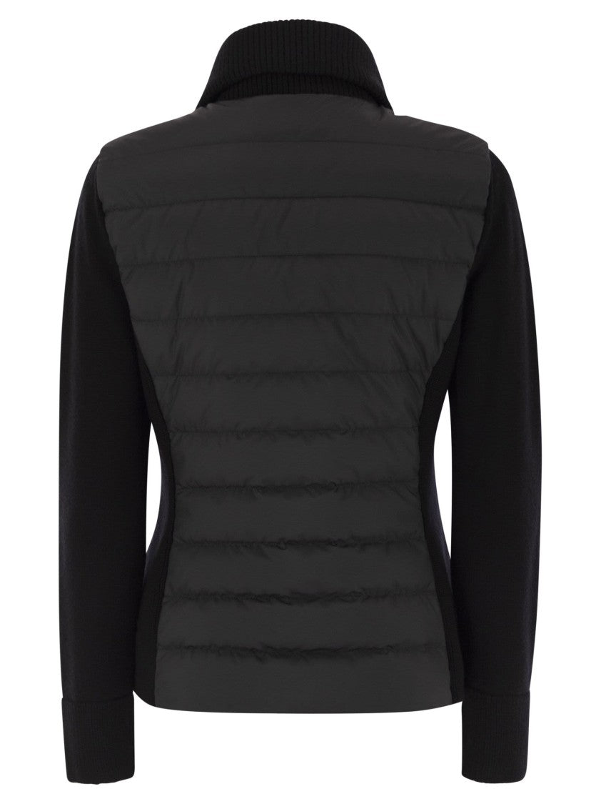 Moncler Padded Wool Cardigan With Zip