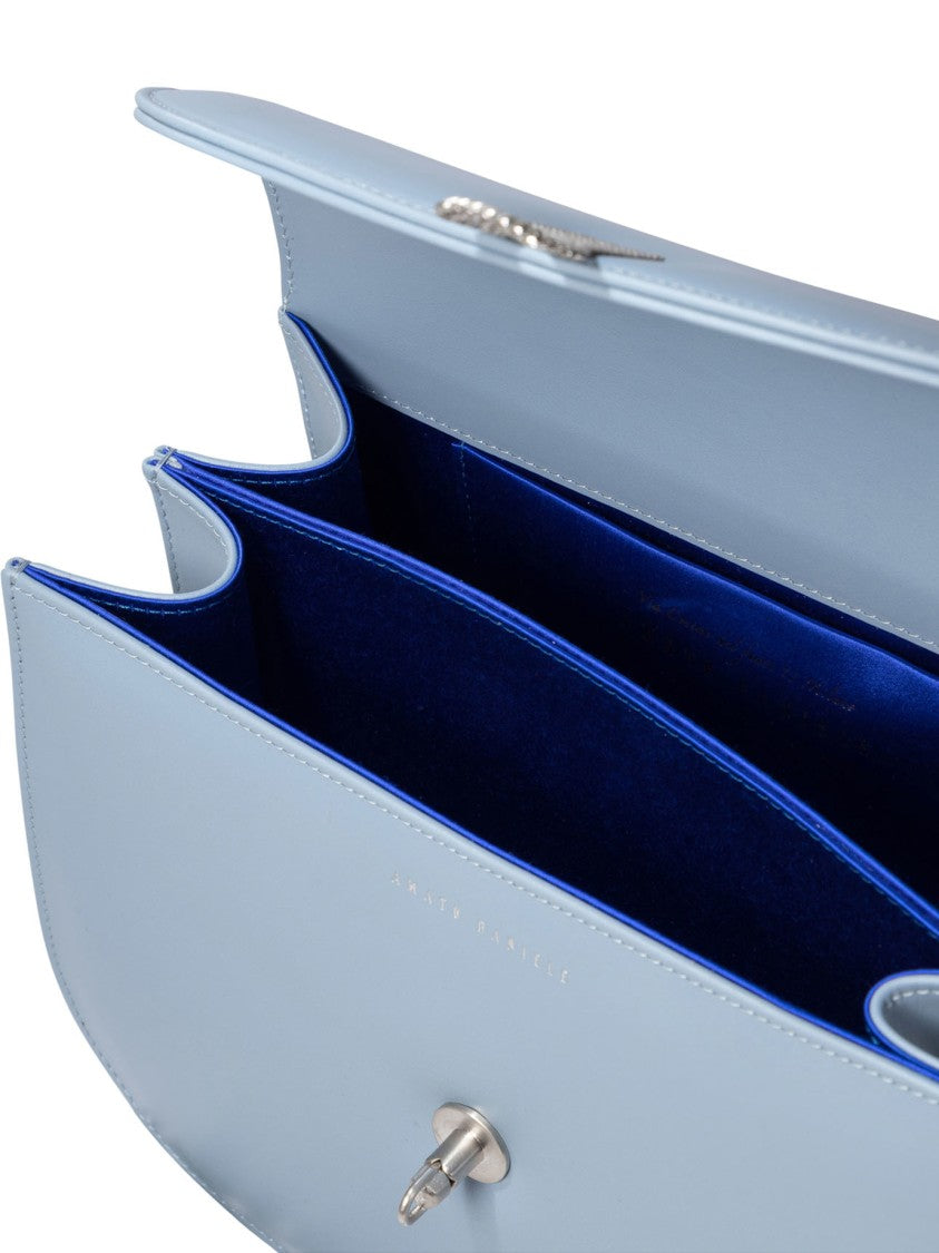 Amato Daniele Light Blue Leather Crossbody Bag