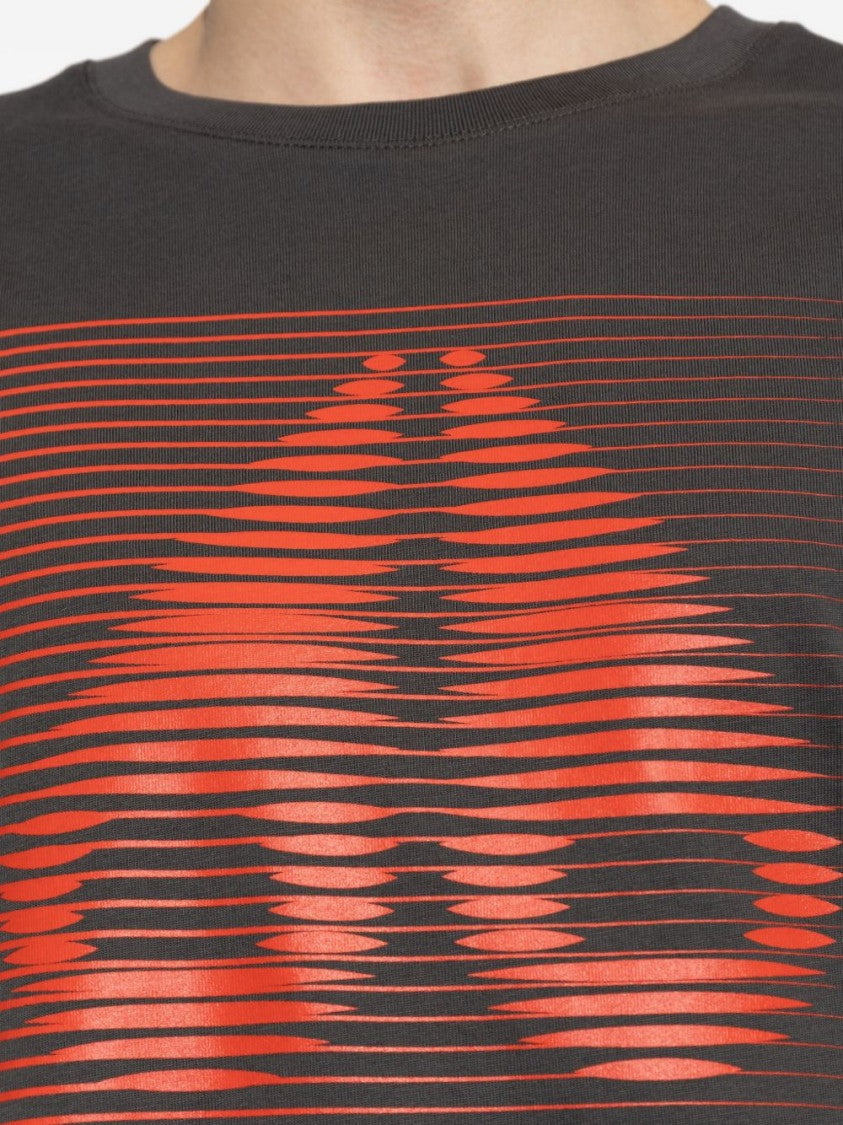 Moose Knuckles Graphic Print Crew Neck T-Shirt With Abstract Design