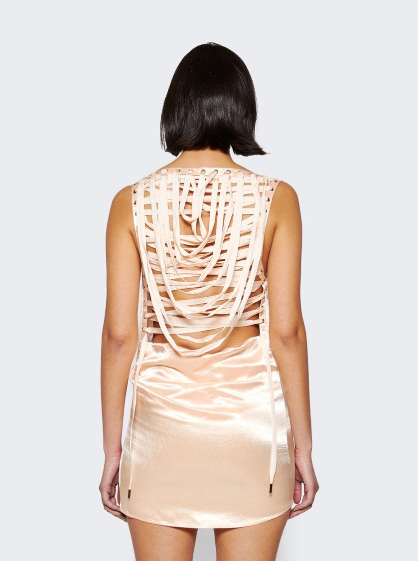 Jean Paul Gaultier Satin Mini Dress With Corset-Inspired Lacing