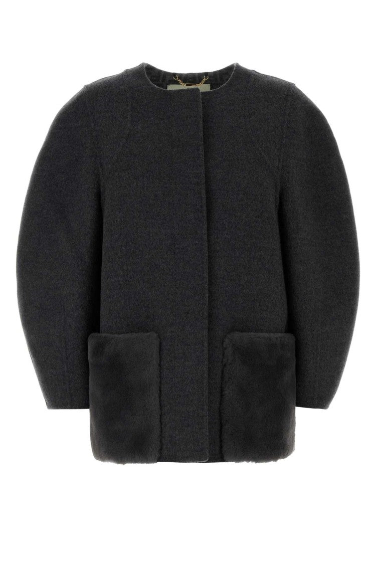 Fendi Dark Grey Wool Blend Jacket