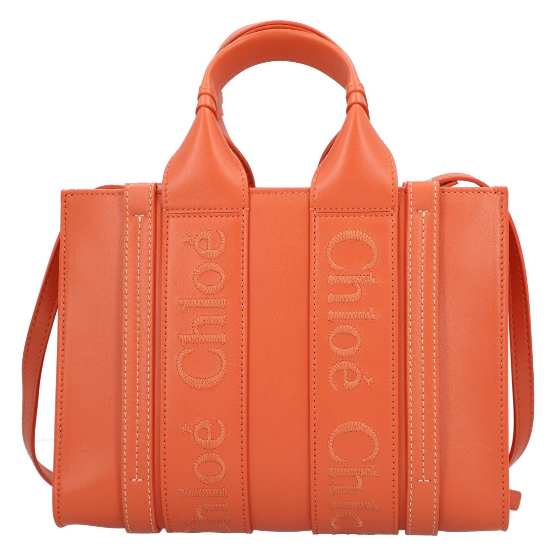 Chloé Small Woody Tote Bag Orange