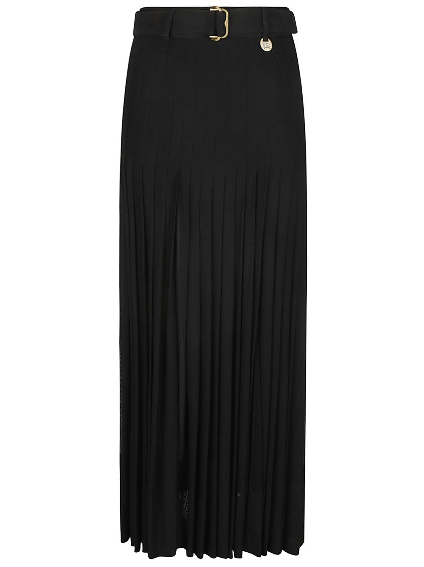 Burberry Pleated Black Maxi Skirt