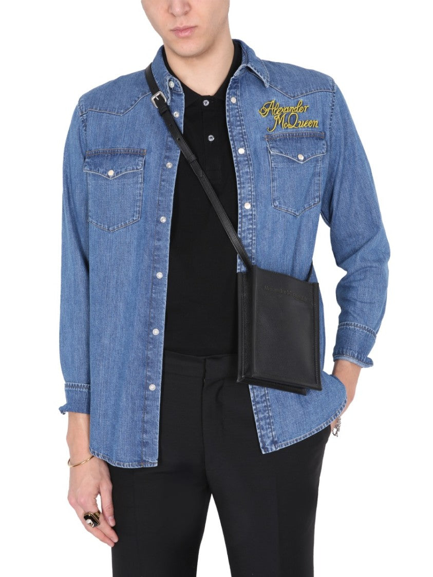 Alexander Mcqueen Pointed Collar Denim Shirt