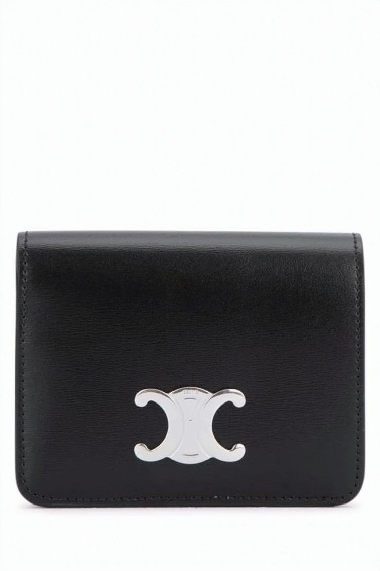 Celine Compact Black Calf Leather Wallet