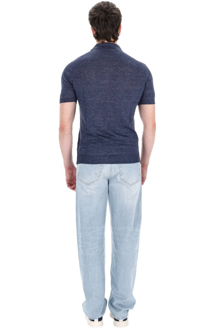 Barba Melange Pure Linen Polo