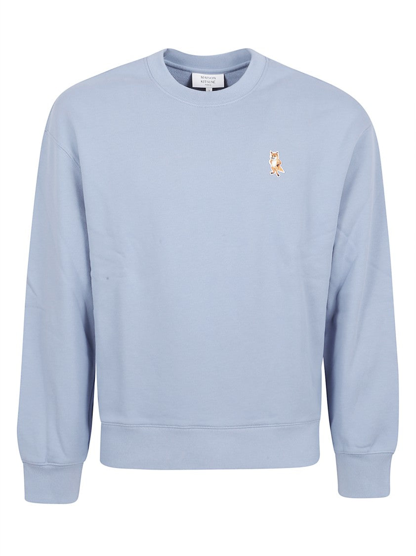 Maison Kitsuné Light Blue Cotton Sweater