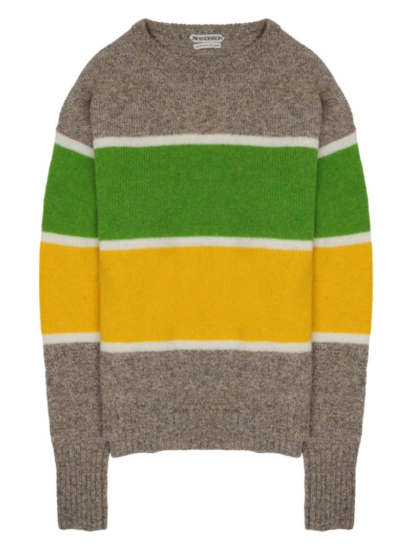 J. W. Anderson Ribbed Striped Sweater In Textured Lambswool
