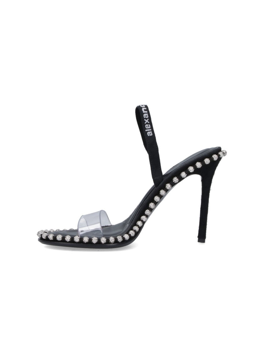 Alexander Wang "Nova" Sandals – Black With Crystals