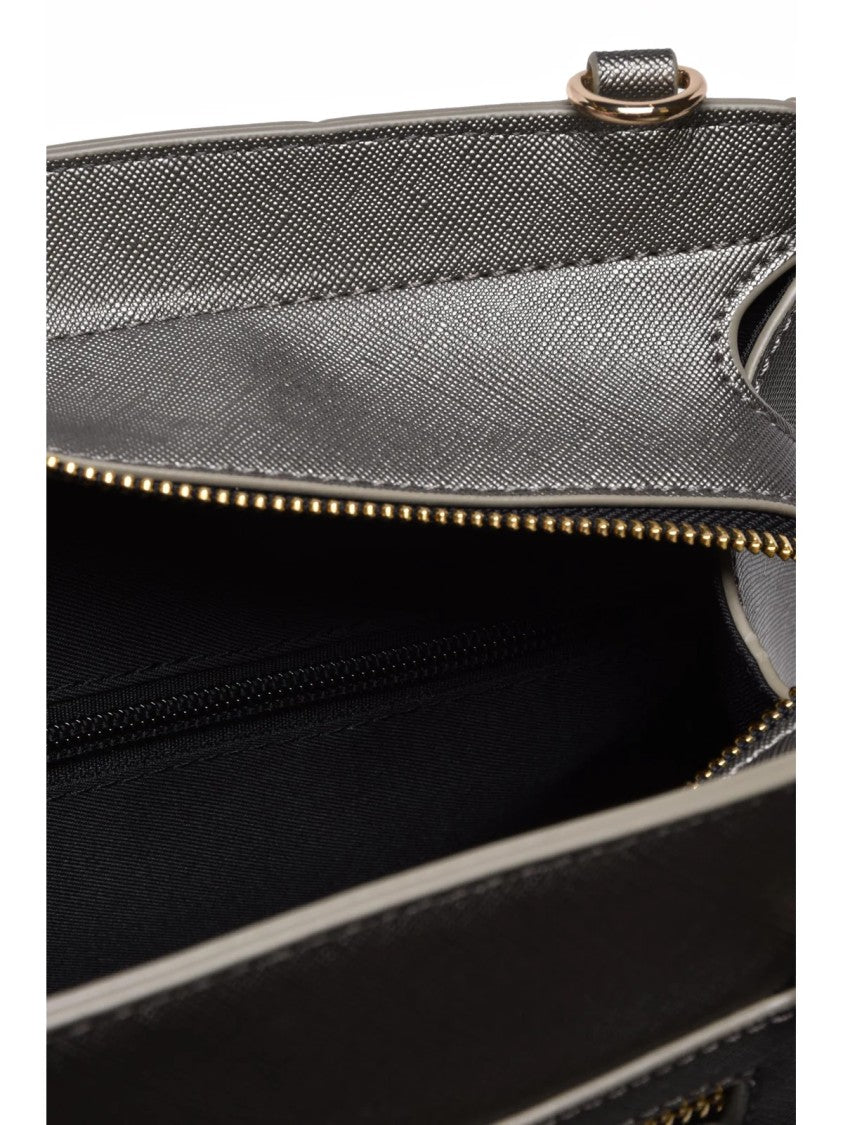 Manila Grace Grey Medium Trapezoidal Polyurethane Shoulder Bag