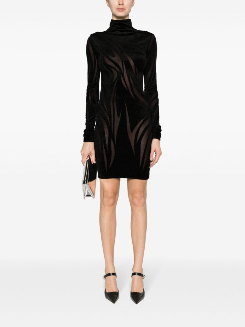 Mugler Black Chenille Dress