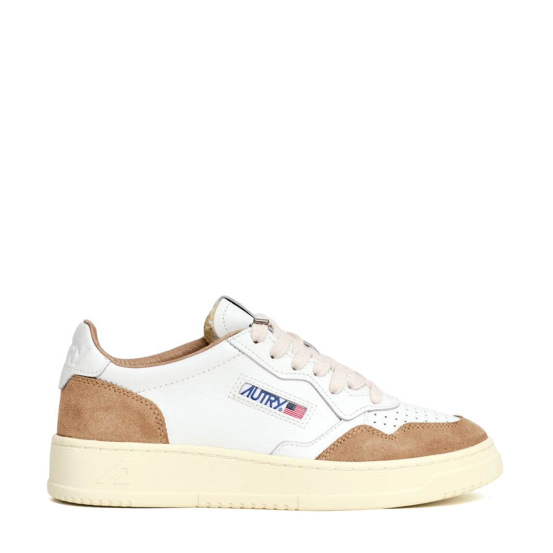 Autry White Beige Soft Leather Medalist Low Sneakers