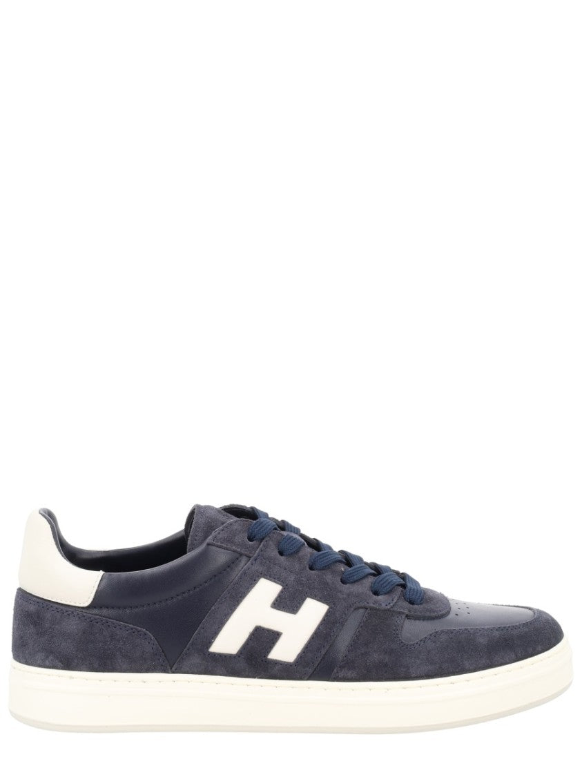 Hogan Blue H-Tv Suede Panel Sneakers