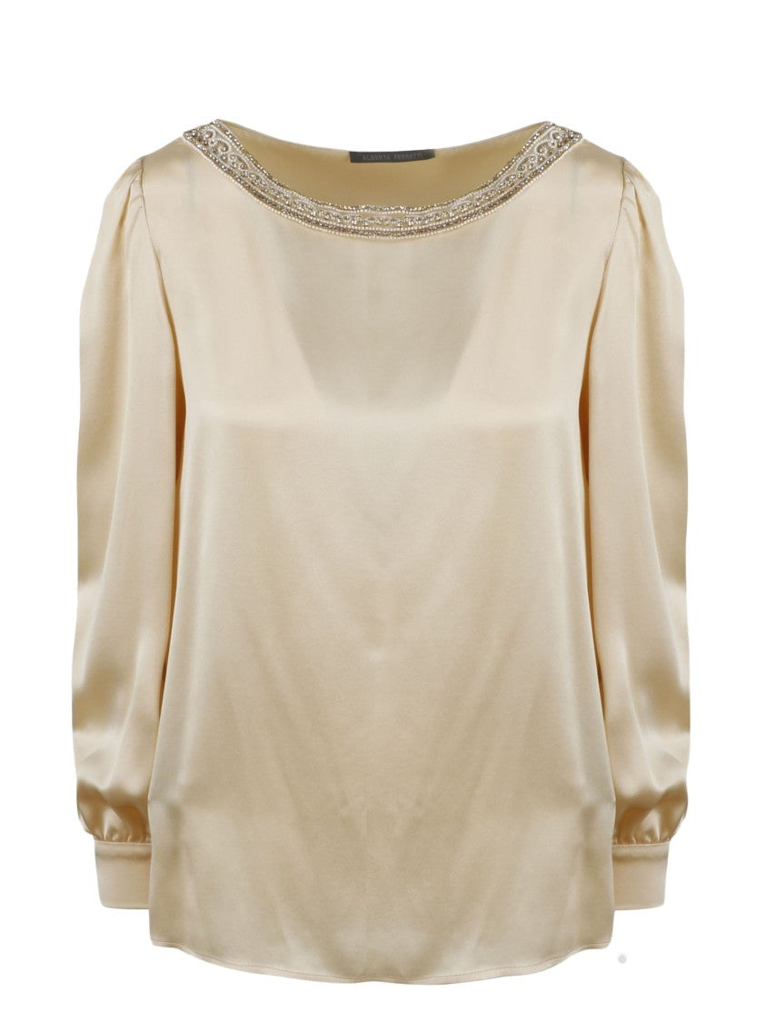 Alberta Ferretti Embroidered Silk Blouse