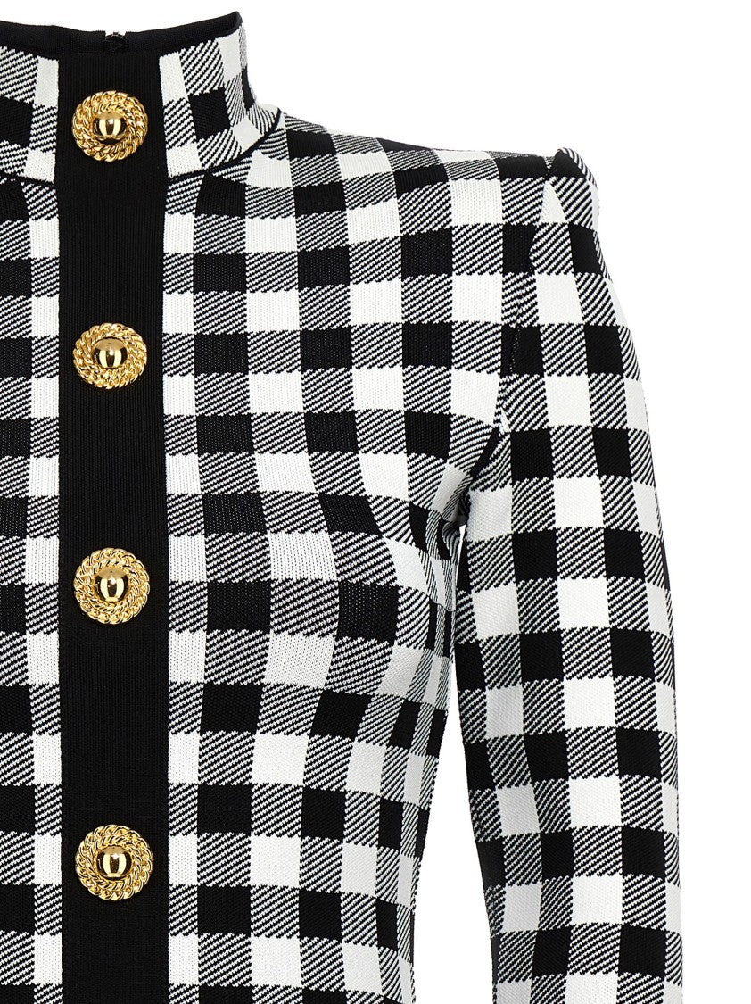 Balmain Vichy Knit Dress