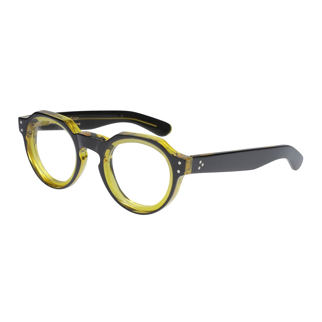 Kador Spike Two-Tone Round Frame Sunglasses With Metallic Rivets