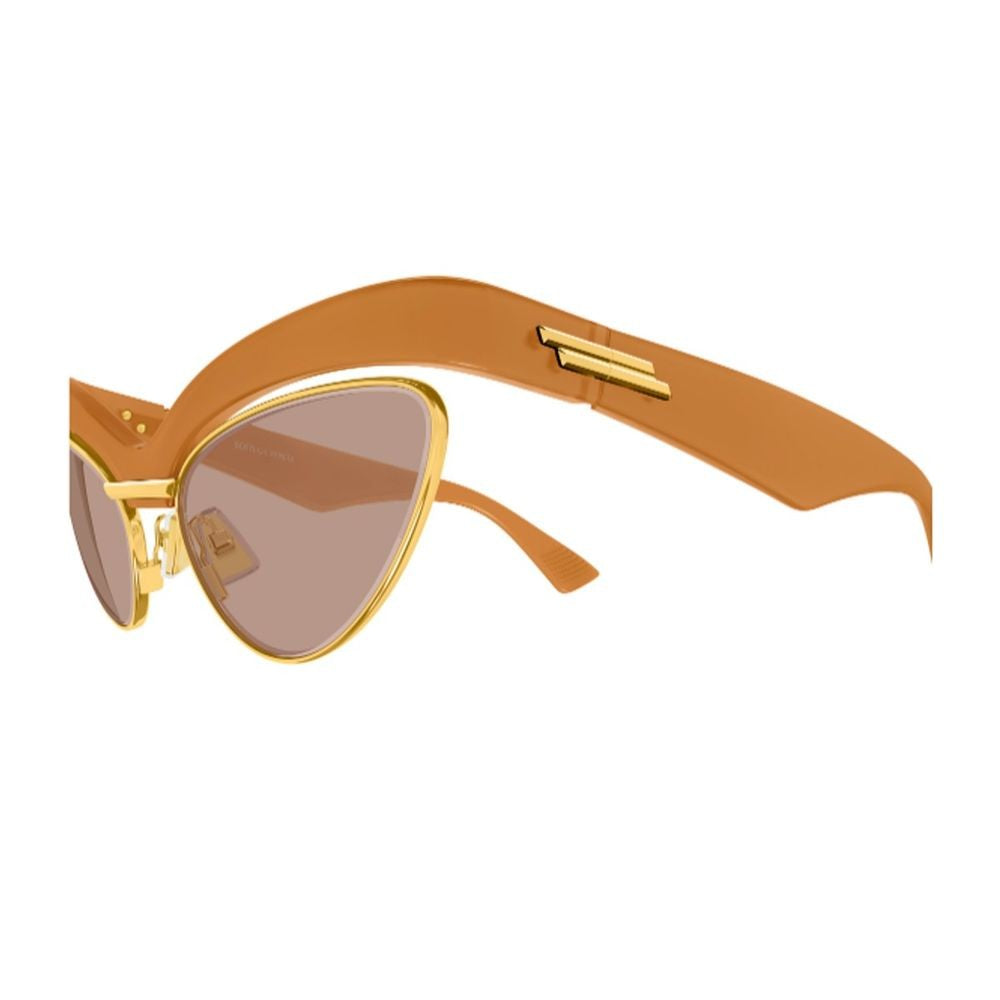 Bottega Veneta Sculpted Cat-Eye Sunglasses In Warm Caramel Acetate