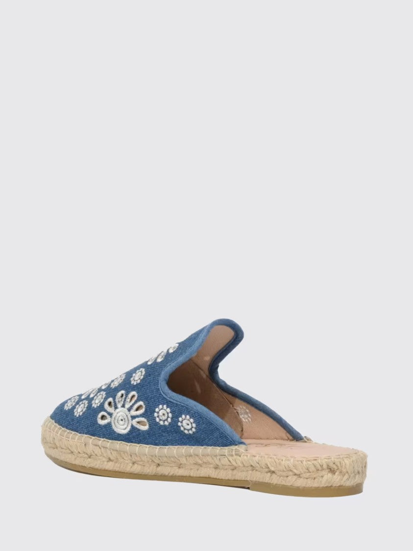 Mc2 Saint Barth Cotton Sangallo Slip-On Espadrillas With Braided Jute Detailing