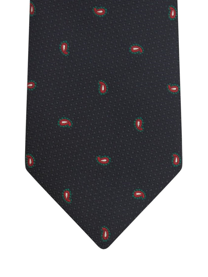 Etro Pointed Tip Silk Tie With Classic Design
