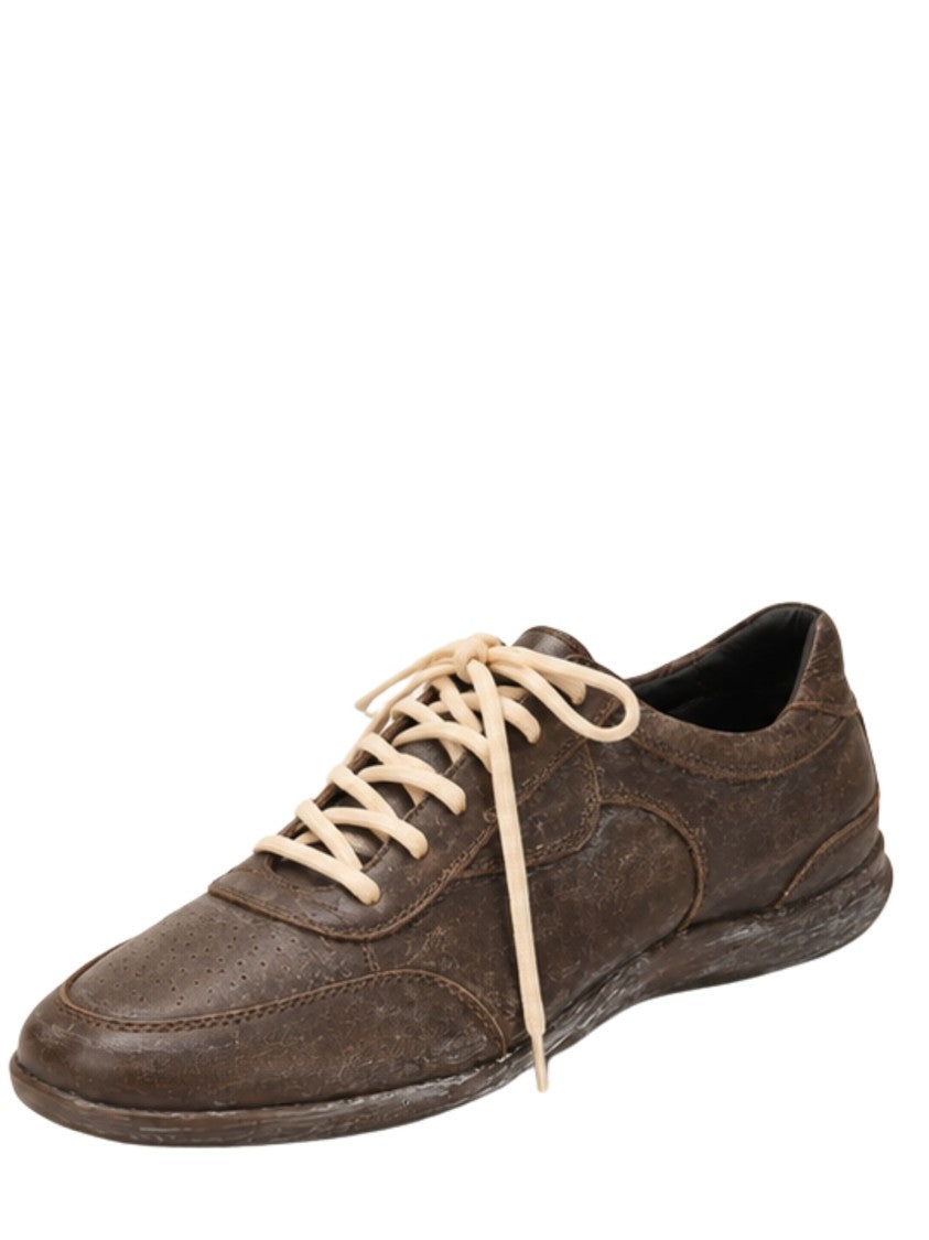 Namacheko Osterly Distressed Brown Leather Sneakers