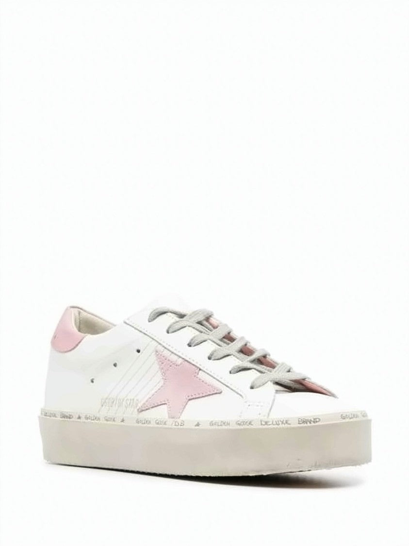 Golden Goose Low-Top Sneakers With Pink Star And Distressed Sole