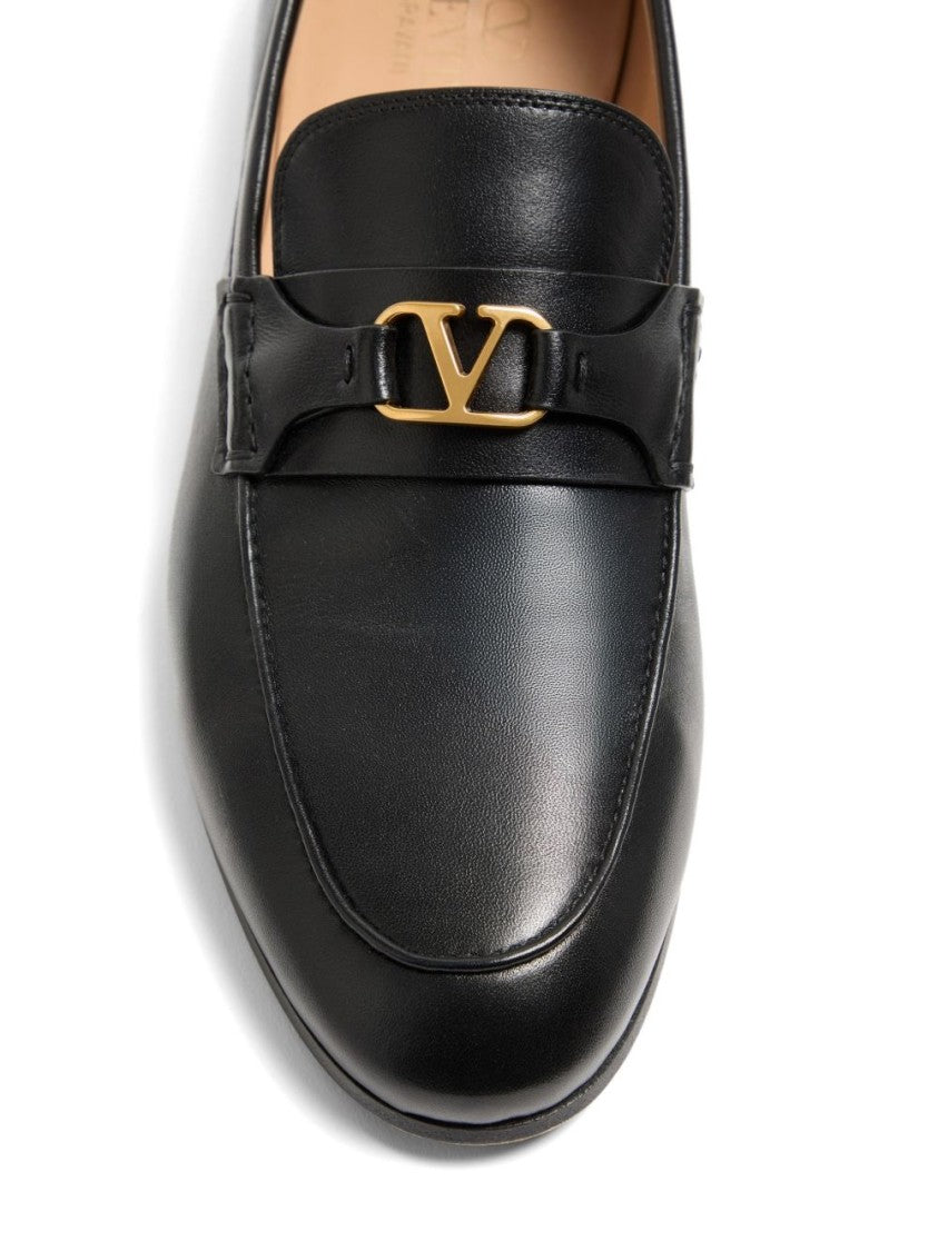 Valentino Garavani Black Vlogo Signature Nappa Loafers
