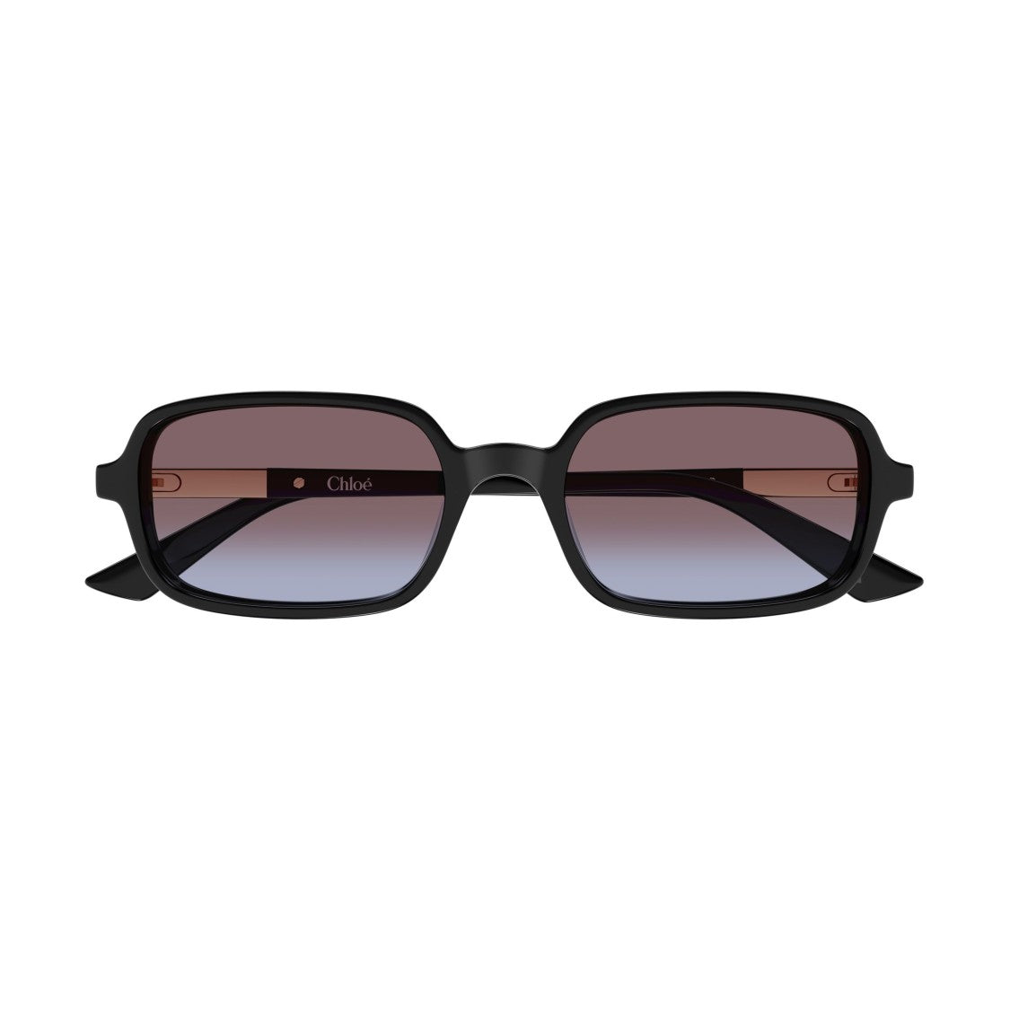 Chloé Bold Rectangular Sunglasses In Glossy Black
