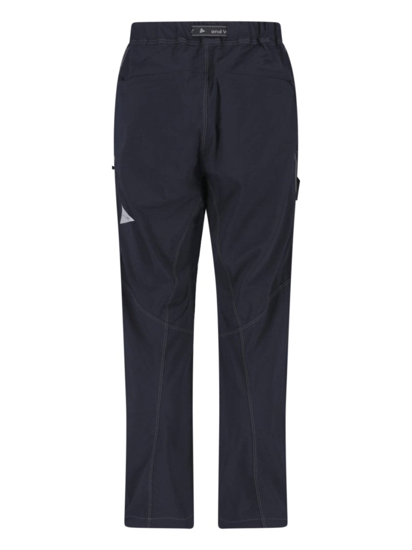 And Wander Black Water-Repellent Nylon Hike Elastic Trousers