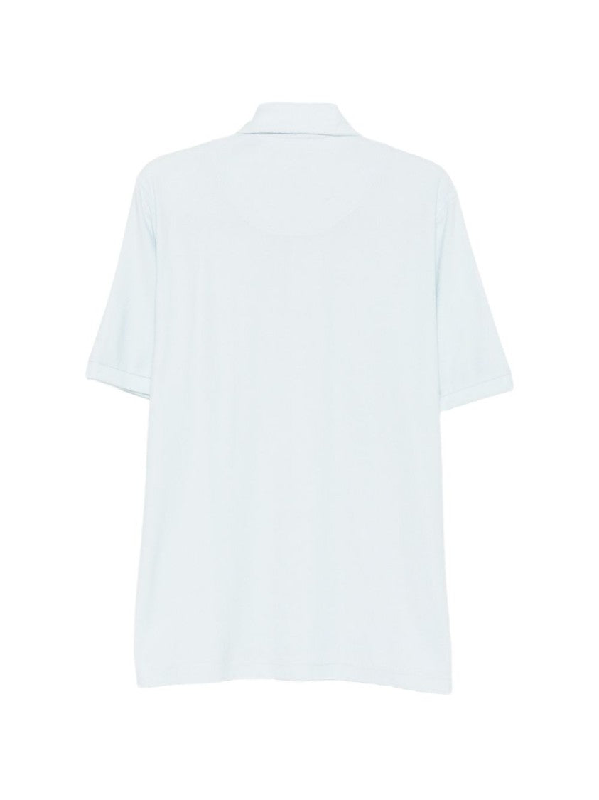 Doppiaa Polo-Style White Soft Collar Shirt