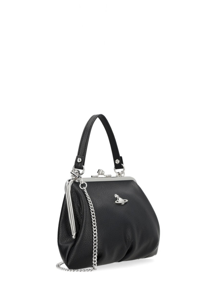 Vivienne Westwood Structured Handbag With Classic Kiss-Lock Closure And Chain Strap