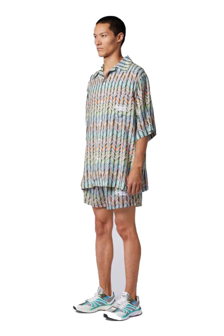 Missoni Multicolor Viscose Zigzag-Print Camp Shirt