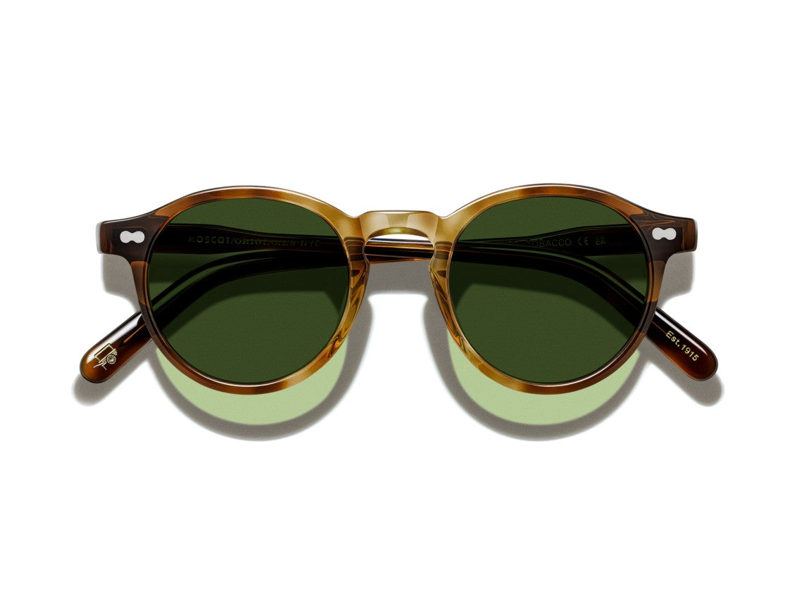 Moscot Tortoiseshell Or-Mil-S Round Acetate Sunglasses