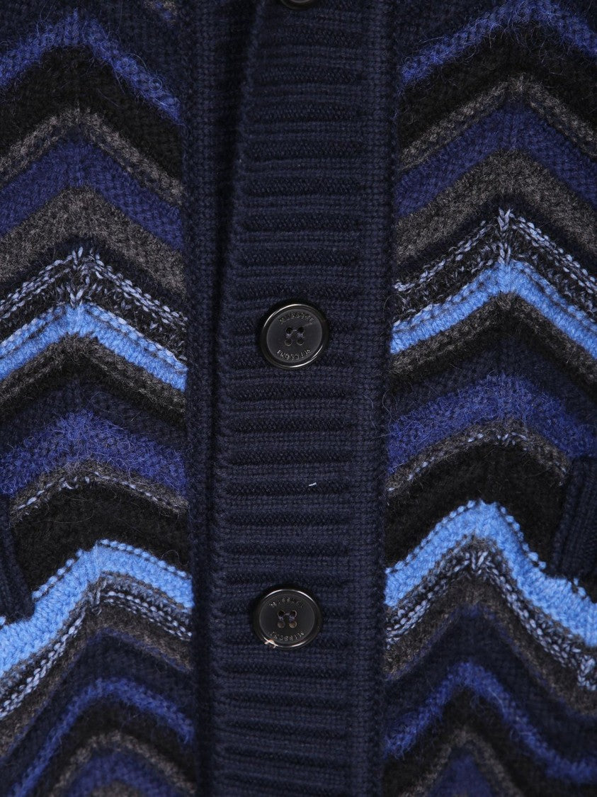 Missoni Midnight Blue Zigzag Pattern Cardigan