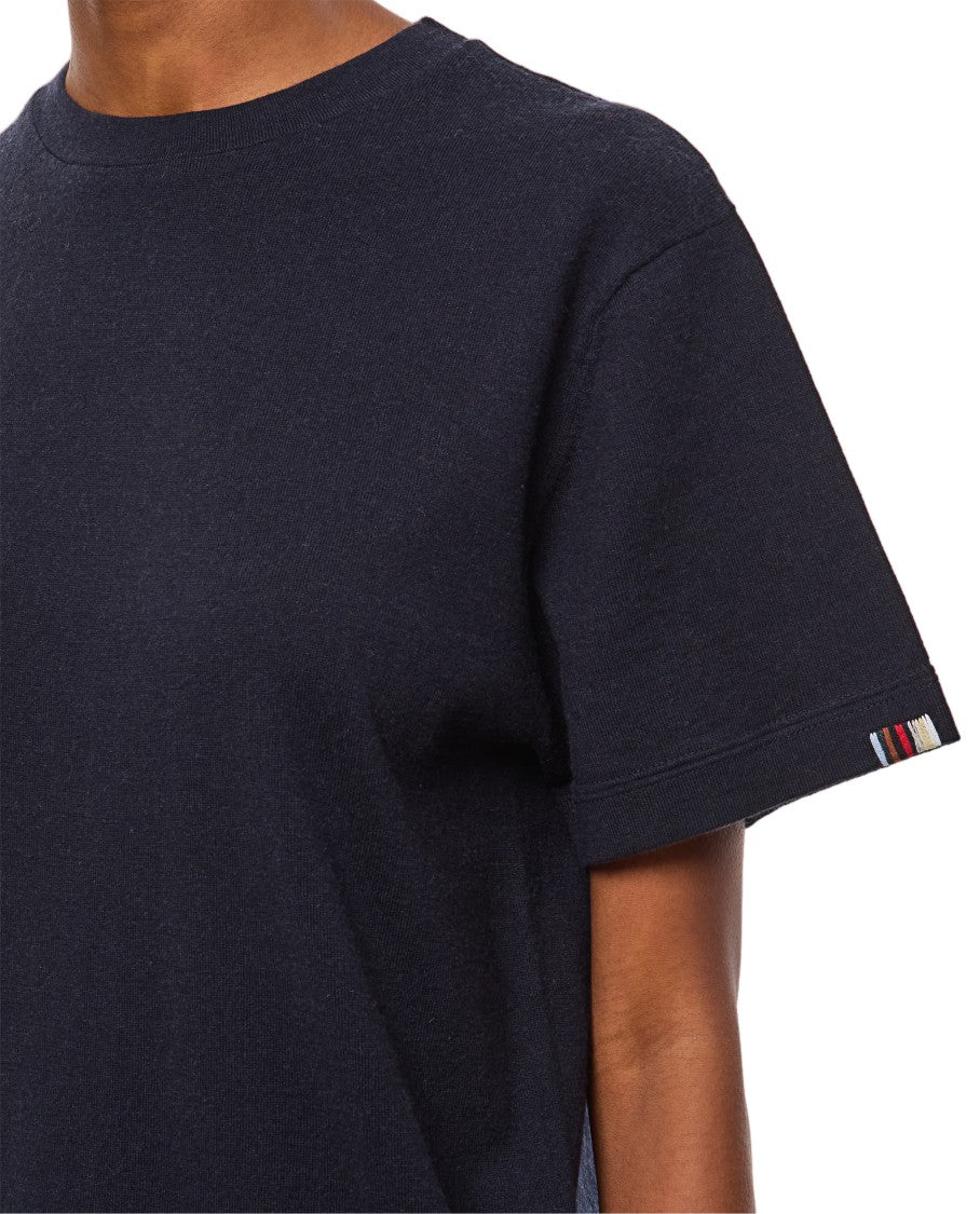 Extreme Cashmere Cashmere Cotton Blend Crewneck T-Shirt With Multicolor Stripe Detail