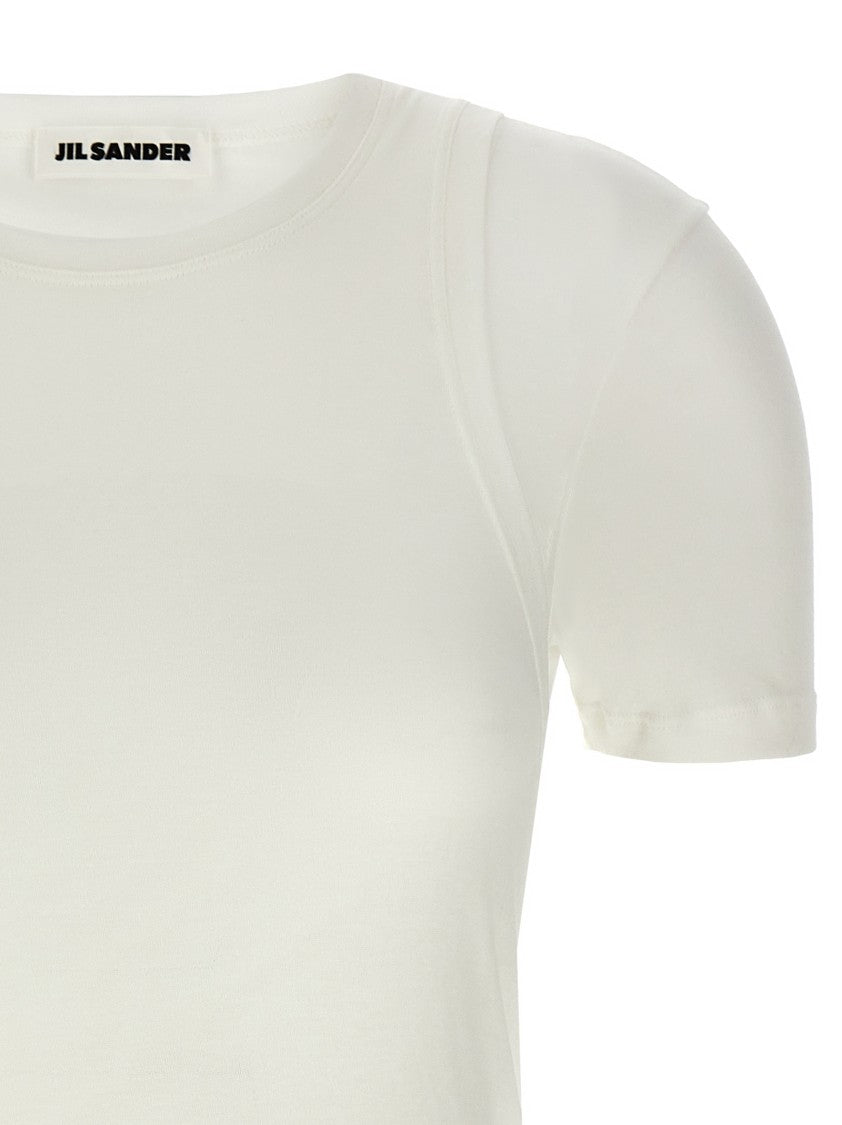 Jil Sander Overlapping Double-Layer Cotton Jersey T-Shirt