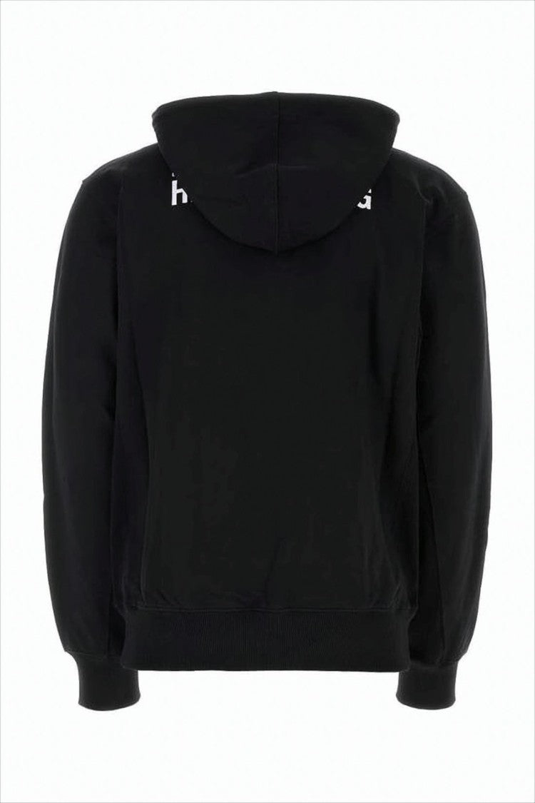 Helmut Lang Classic Graphic Print Hoodie With Front Pocket