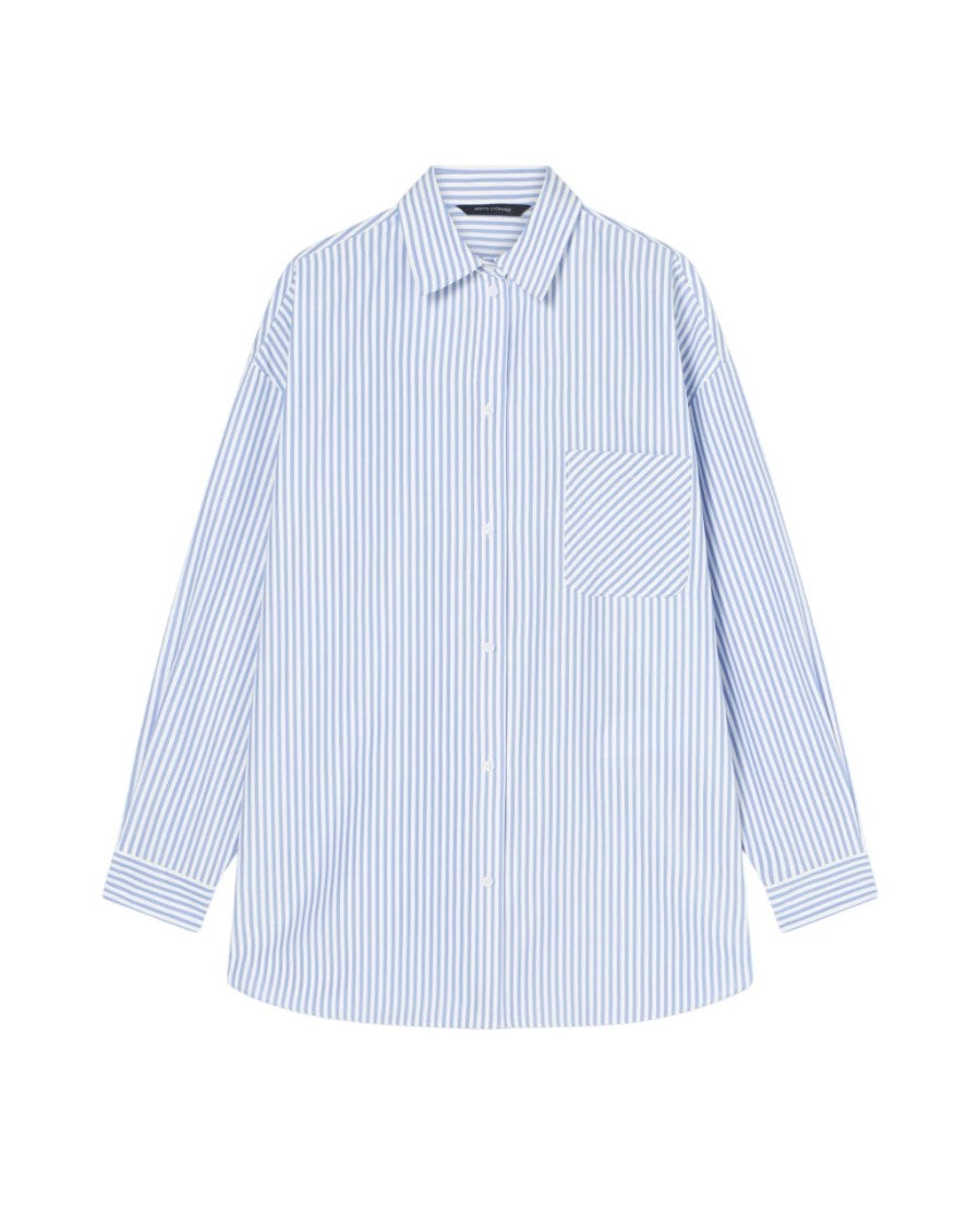 Armani Exchange Vertical Striped Shirt In Recycled Rayon