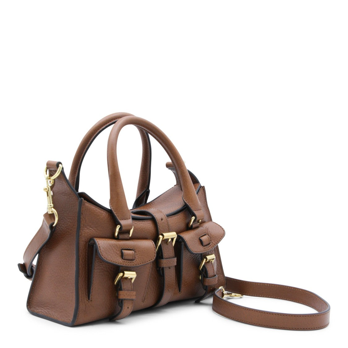 Mulberry Brown Leather Mini Roxanne Heritage Top Handle Bag