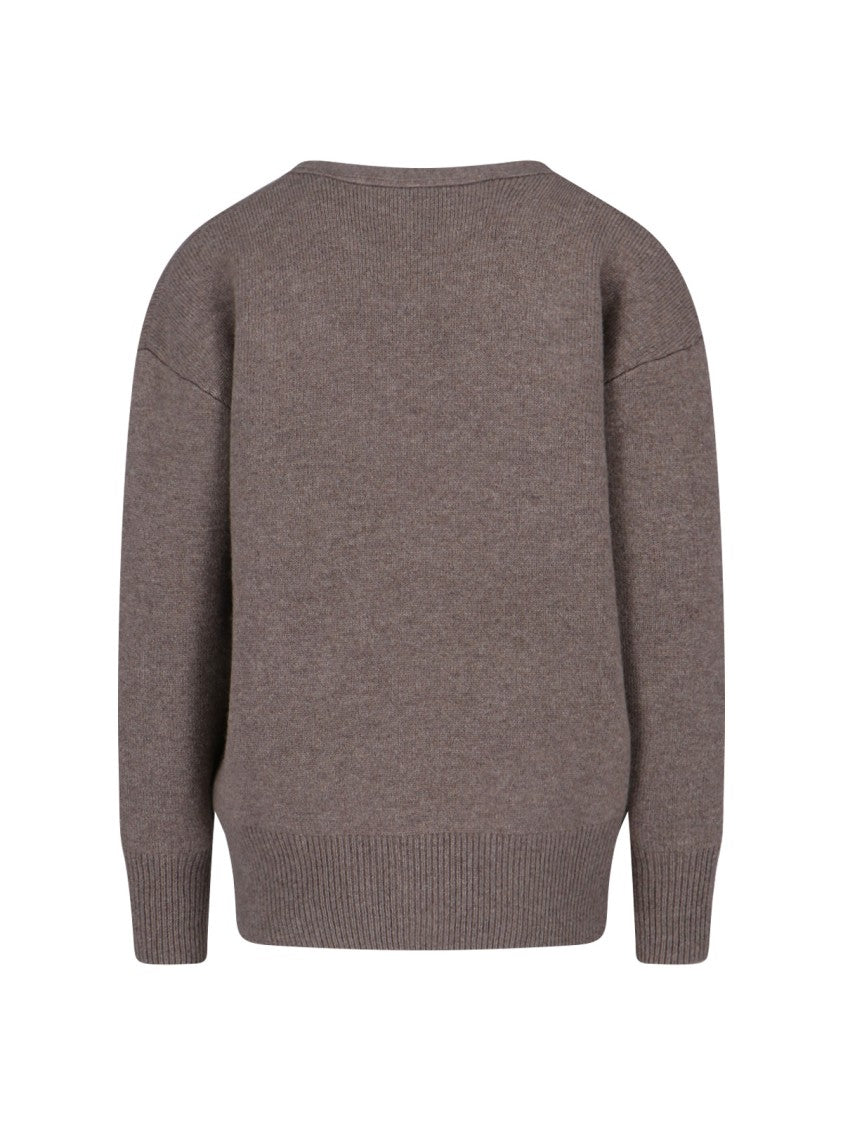 Lisa Yang Knit Cardigan Sweater With V-Neckline And Button-Down Front