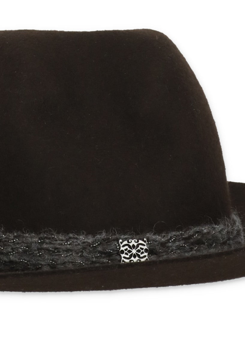Panicale Brown Wide-Brimmed Wool Hat