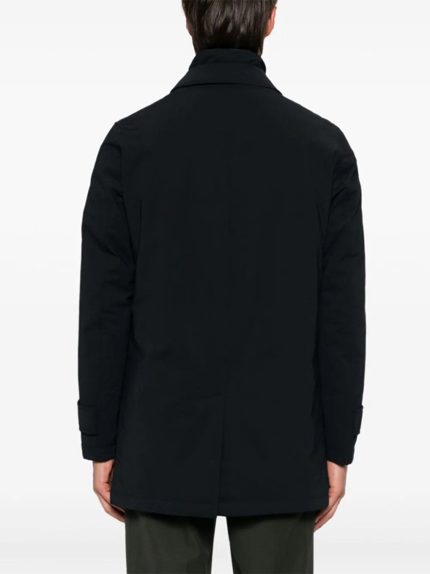 Herno Medium-Length Structured Coat With Button-Up Front