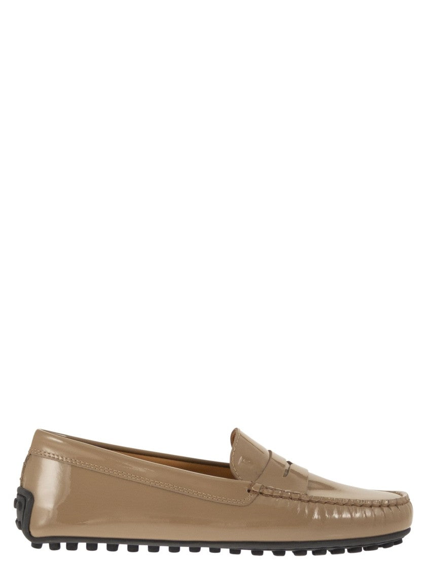 Tod's City Gommino Moccasin In Glossy Leather