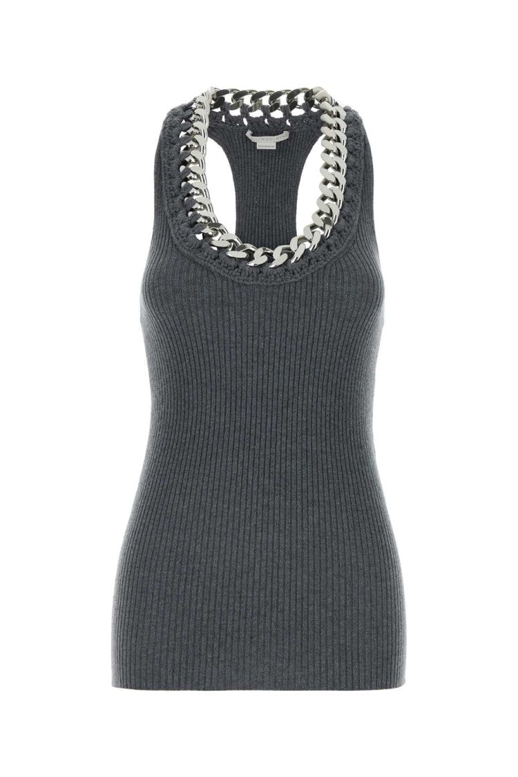 Stella Mccartney Grey Stretch Wool Blend Top