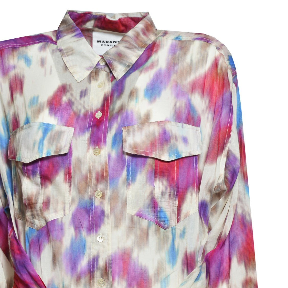 Isabel Marant Étoile Nueva Short Dress In Printed Cotton - Beige/Raspberry